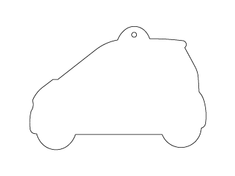 Car air freshener car silhouette customized, dimensions: H: 90.028mm, L: 63.004mm.